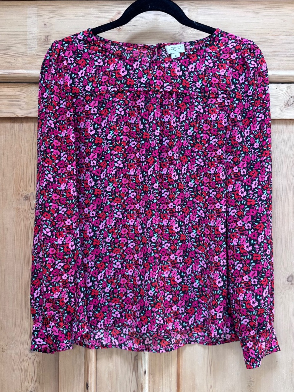 J. Crew Long Sleeve Lightweight Floral Blouse Sz Small